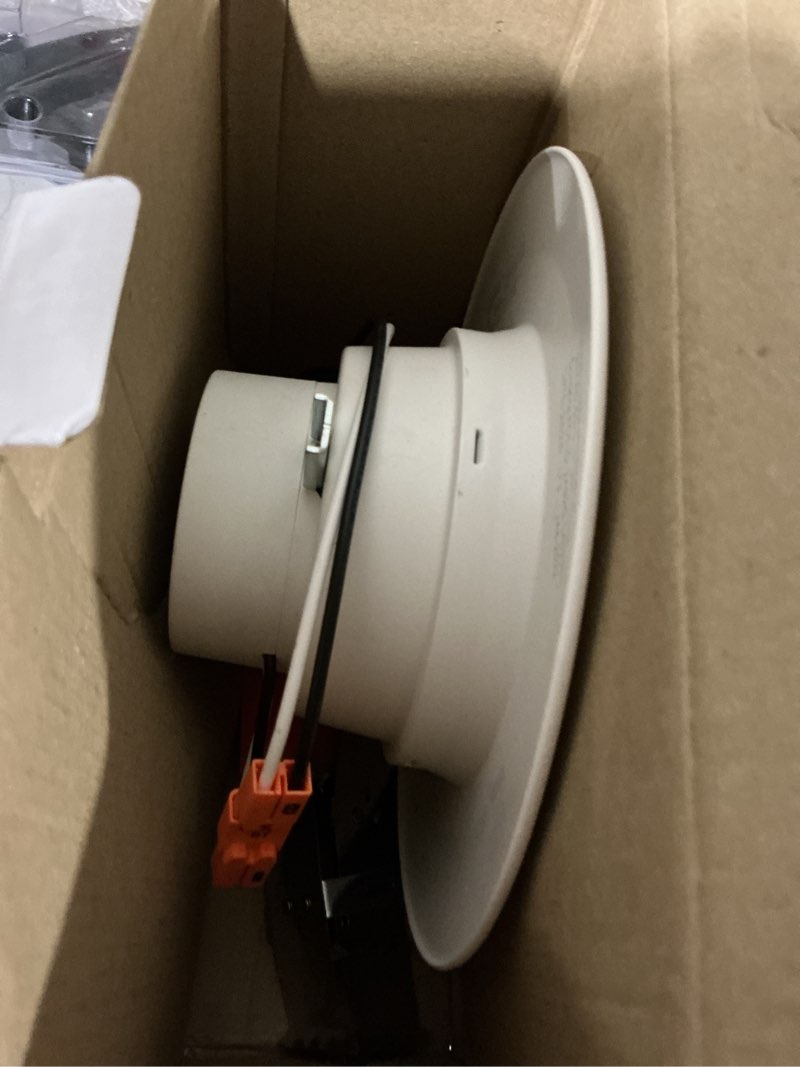 Condition photo showing As Is for 5/6 in. smart adjustable cct and rgb integrated led recessed light trim with night light powered by hubspace