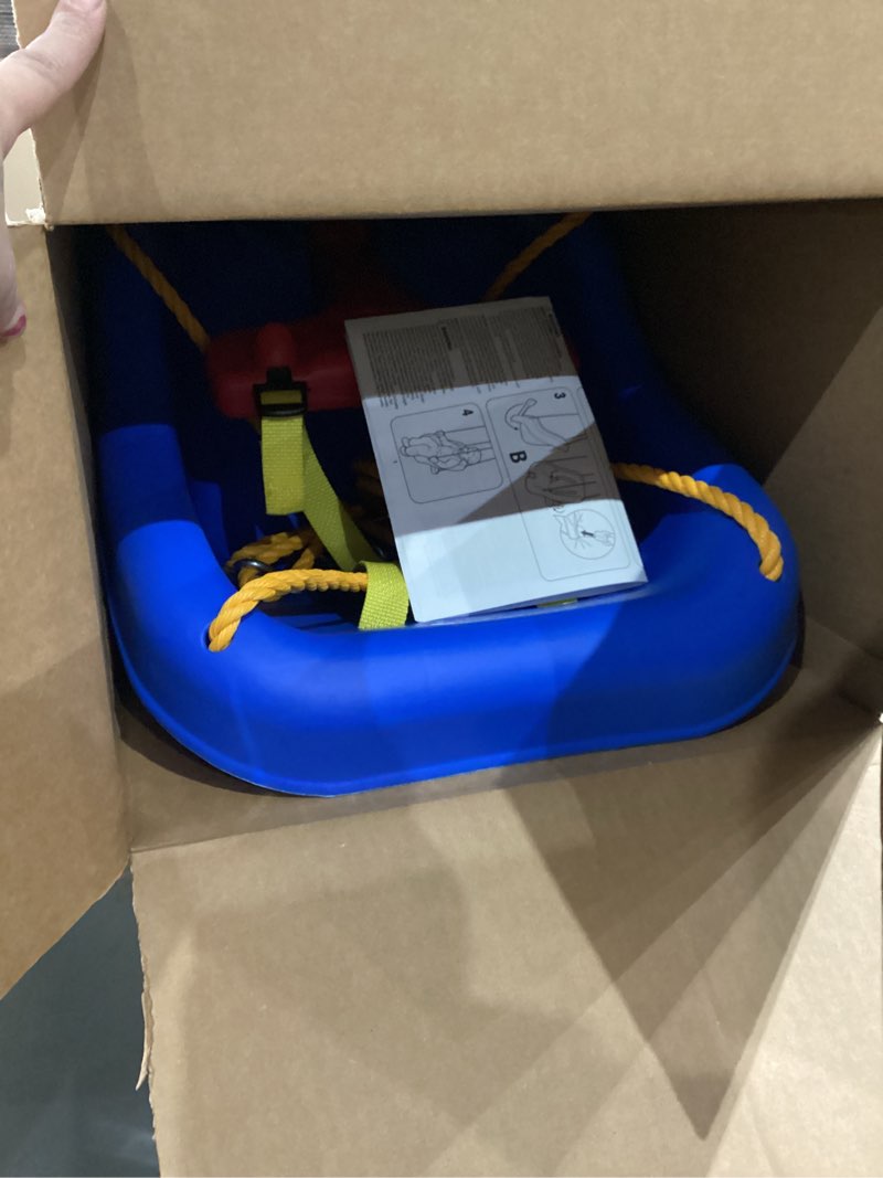 Condition photo showing Good Condition for Little Tikes Snug 'n Secure Blue Swing with Adjustable Straps, 2-in-1 for Baby and Toddlers Ages 9 Months - 4 Years