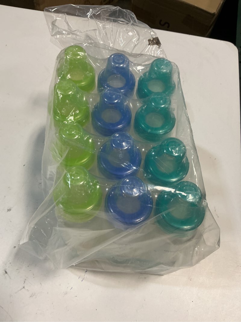 Condition photo showing New/Like New for Evenflo Feeding Classic Prints Polypropylene Bottles for Baby, Infant and Newborn - Blue/Green/Teal, 8 Ounce (Pack of 12) 1 Count (Pack of 12)