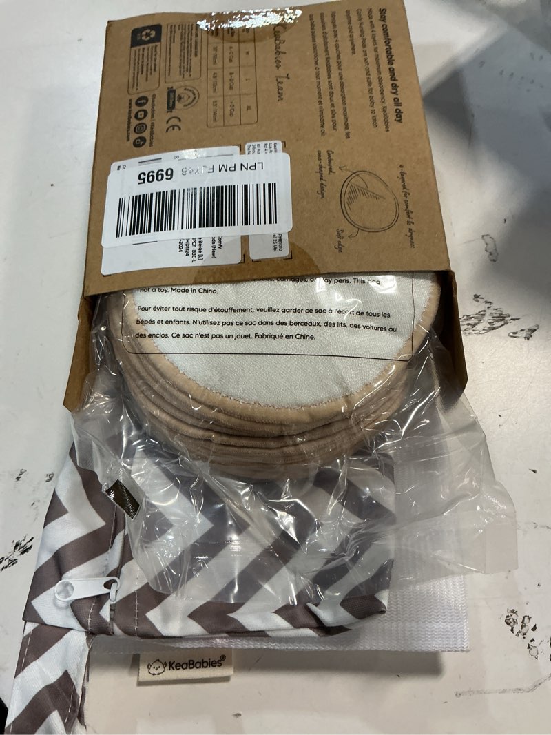 Condition photo showing New/Like New for Organic Nursing Pads - 14 Washable Breast Pads for Breastfeeding, Wash Bag, Viscose Derived from Bamboo Reusable Nipple Covers for Breastfeeding Essentials, Soft & Absorbent (Bare Beige, L 4.8") Bare Beige 14pk, L 4.8"