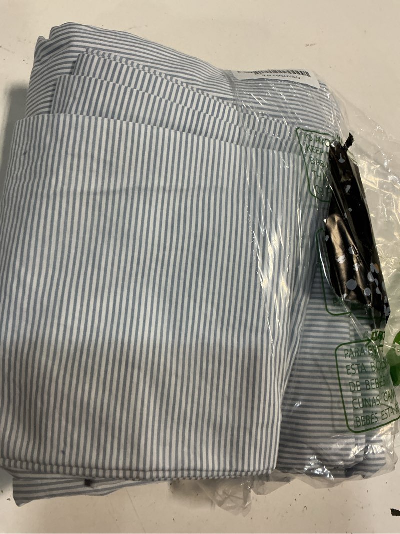 Condition photo showing Good Condition for nautica – twin xl size sheet set, crisp cotton percale bedding with matching pillowcase, lightweight & breathable bed sheets, deep pocket, college dorm room essentials (penny pinstripe blue) penny pinstripe blue twin xl