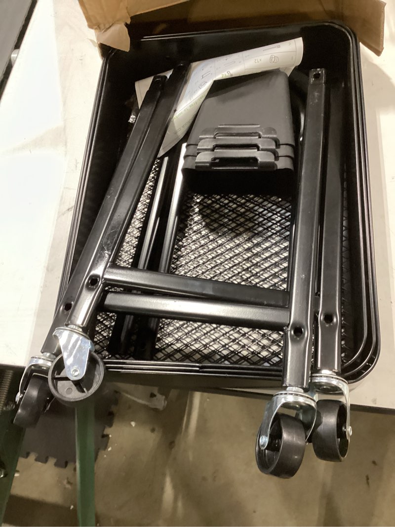 Condition photo showing Good Condition for simple houseware 3-tier heavy duty metal utility rolling cart, black