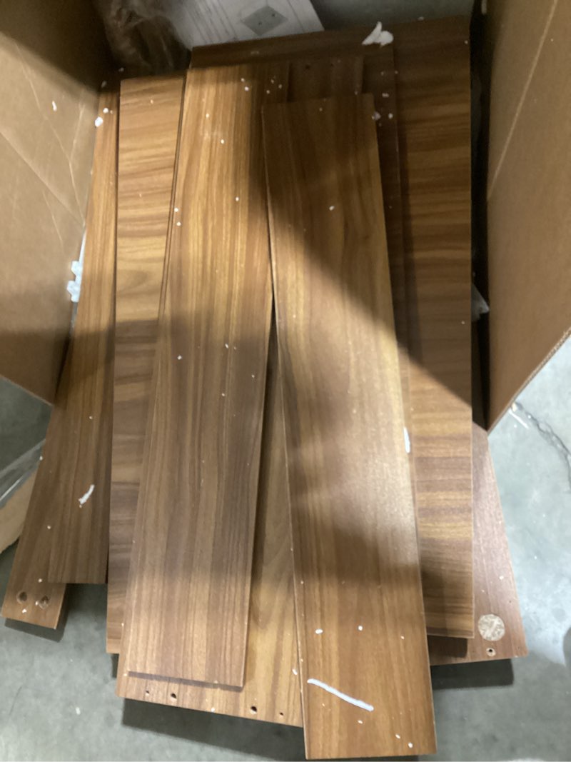 Condition photo showing Good Condition for Smuxee Shoe Cabinet with 2 Flip Drawers, 31.5" Walnut Hidden Shoe Storage Cabinet with Line Groove D