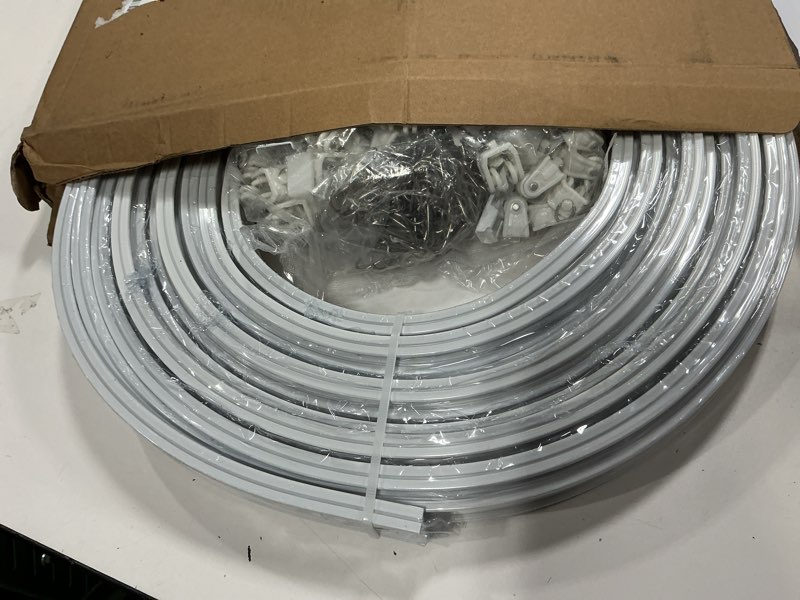 Condition photo showing Good Condition for urbanred flexible bendable ceiling curtain track, 39.4ft (12m), mount for rail with curtain tracks system, room divider, curtains rod, rv ceiling track for curtains, long curved hospital system, white 12 meters (39.4 ft) white