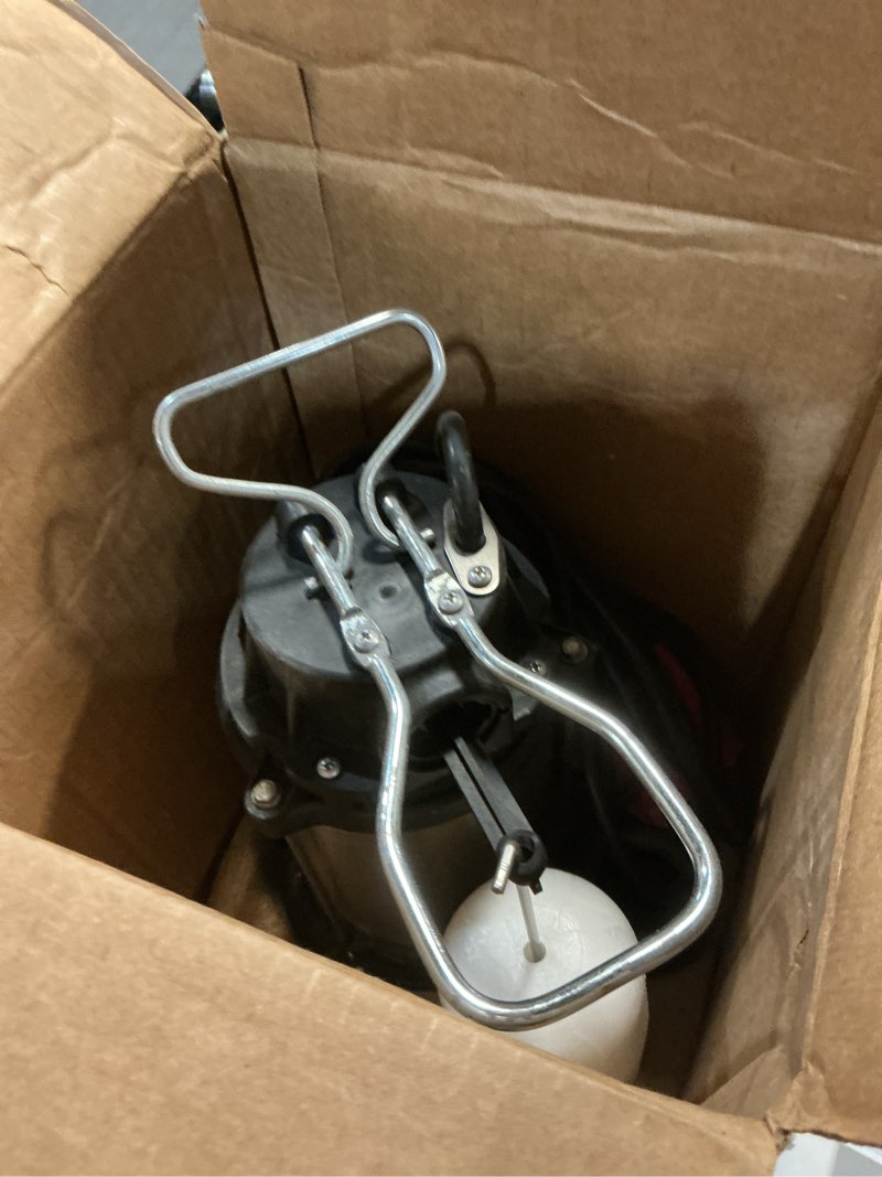 Condition photo showing As Is for WAYNE - 3/4 HP Submersible Cast Iron and Stainless Steel Sump Pump with Integrated Vertical Float Switch - 5,490 Gallons Per Hour - Heavy Duty Basement Sump Pump 3/4 HP Stainless Steel Sump Pump