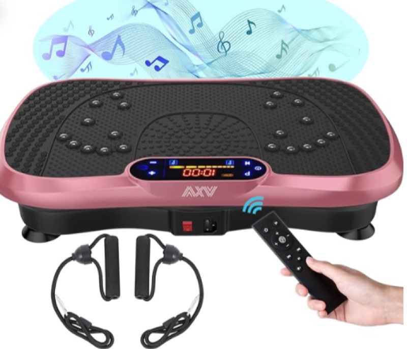 AXV Vibration Plate Fitness Platform Exercise Machine Vibrating Lymphatic Drainage Shaking Full Body Shaker Workout Vibrate Stand Shake Board Sport Gym for Weight Loss Fat Burner for Women Men