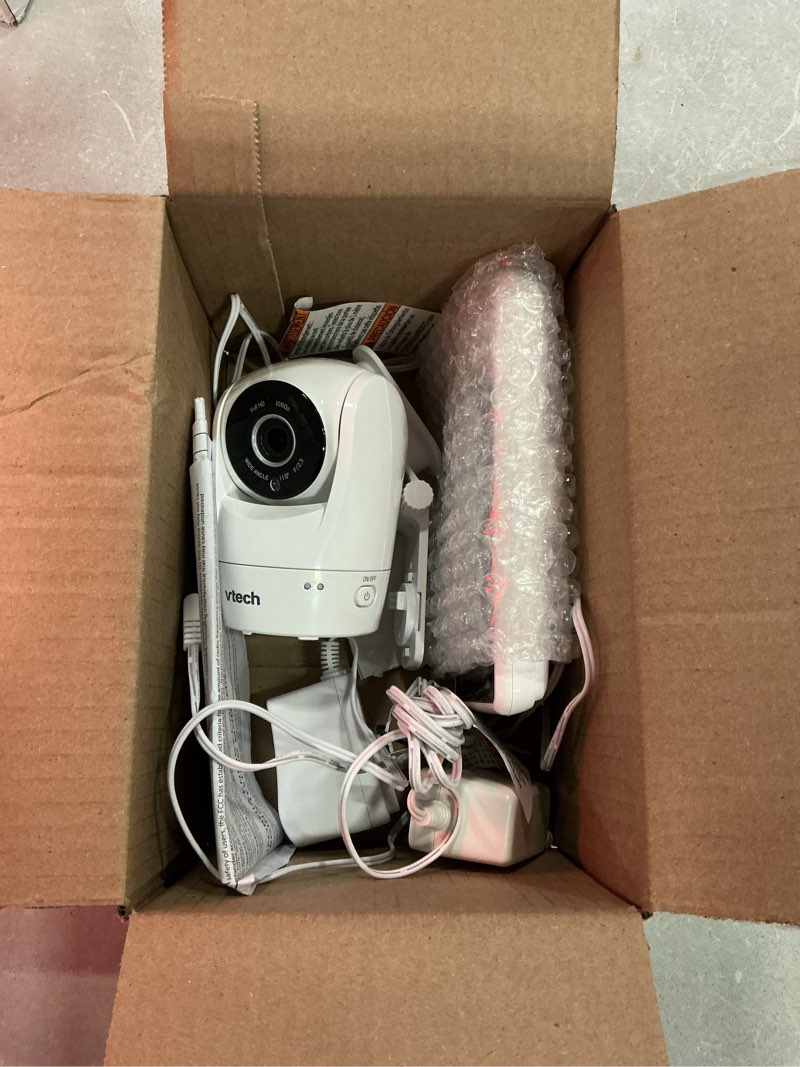 Condition photo showing As Is for vtech wifi baby monitor with camera and audio, 1080p camera & 5" hd screen – remote pan-tilt-zoom, night vision, two-way talk, motion alerts, free app | vm901