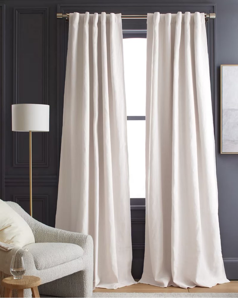 heavyweight european linen room darkening curtain sand