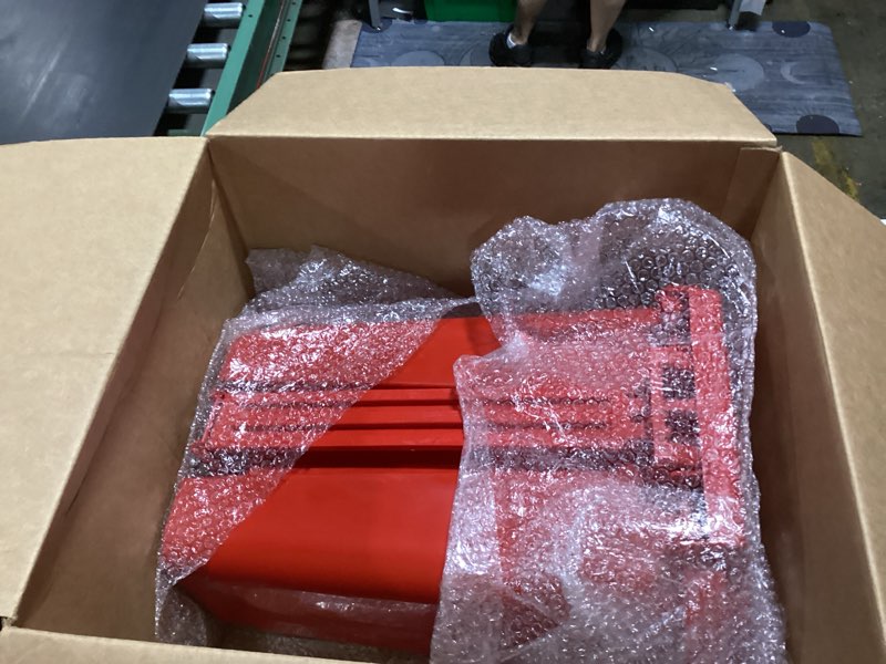 Condition photo showing Good Condition for 1pcs red step on trash can hands-free waste bin with odor control lid touchless sanitary use garbage can for lab dental home clinic office (8 gallon) 8 gallon red 1