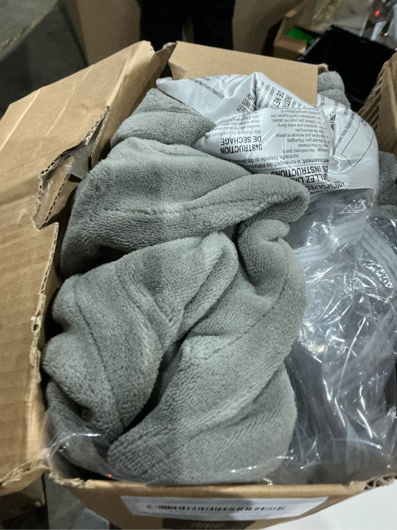 Condition photo showing As Is for electric heated blanket 72"x84" full size, soft coral fleece with 4 heating levels and 10 hours auto-off, machine washable, cozy plush fabric for home, light gray 002-light grey full size(72"x84")