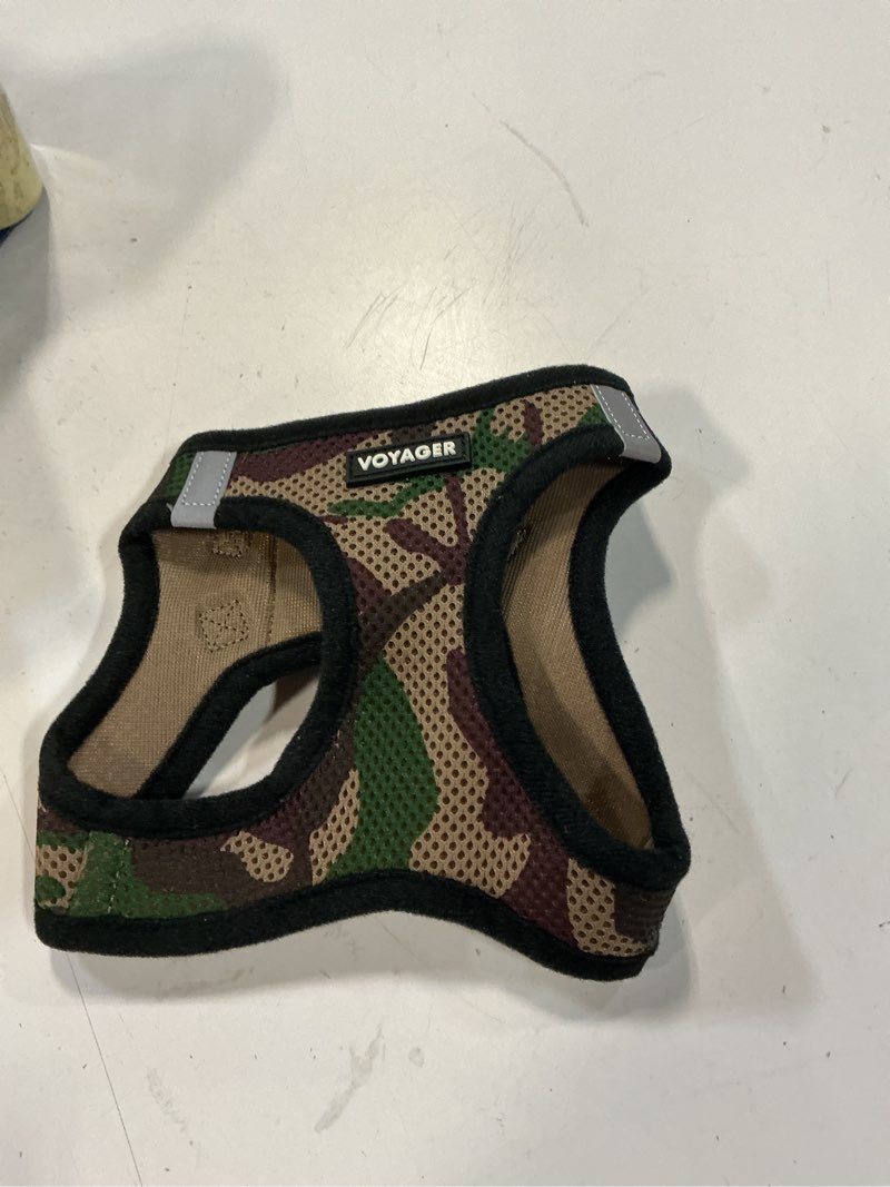 Condition photo showing Good Condition for best pet supplies voyager step-in air harness - all weather mesh, reflective, no pull harness for dogs, cats - secure with hook & loop fastener, buckle, double d-rings - army/black trim, xs harness (army/black trim) xs (chest: 13 - 14.5")
