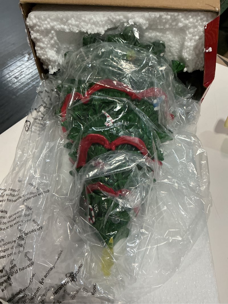 Condition photo showing Good Condition for 19" Christmas Tree Village House - Animated Tabletop Display with Moving Train, Up & Down Christmas Tree, LED Lights, and Holiday Music - Adapter Included Christmas Decor for Home Gift 25-treeshape