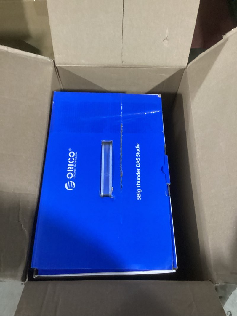Condition photo showing Good Condition for ORICO External 5bay Hard Drive Enclosure Compatible Thunderbolt 3/4 Only, Type C Hub Interface Up to 40Gbps, Support Daisy Chaining Expansion 330TB,Extra DP1.4 Port Support 4k/8k Video Output-9858T3 5 BAY