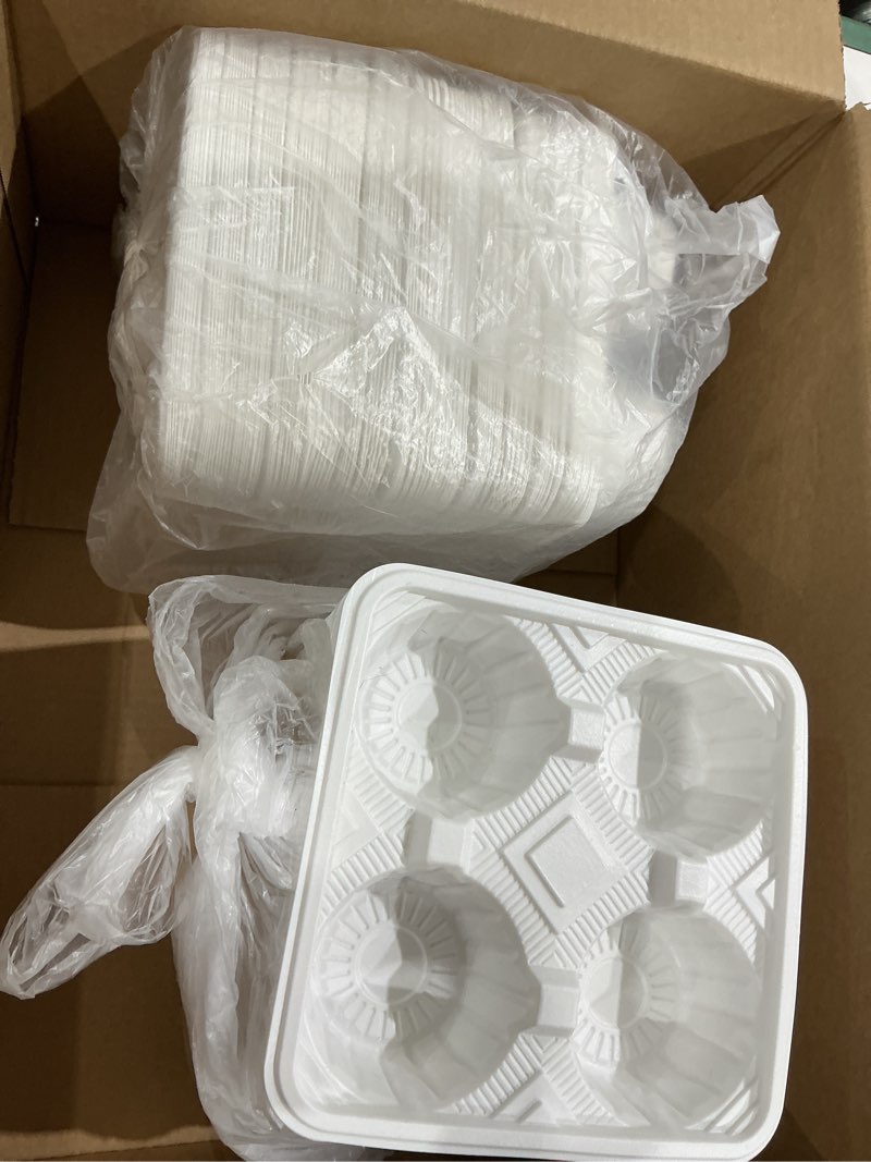 Condition photo showing Good Condition for starvast 250pcs 4 cup disposable drink carrier trays, pp cup holder for 8-32 oz cup, durable drink carrier for hot or cold drinks, uber eats - to go coffee cup holder for food delivery service,white