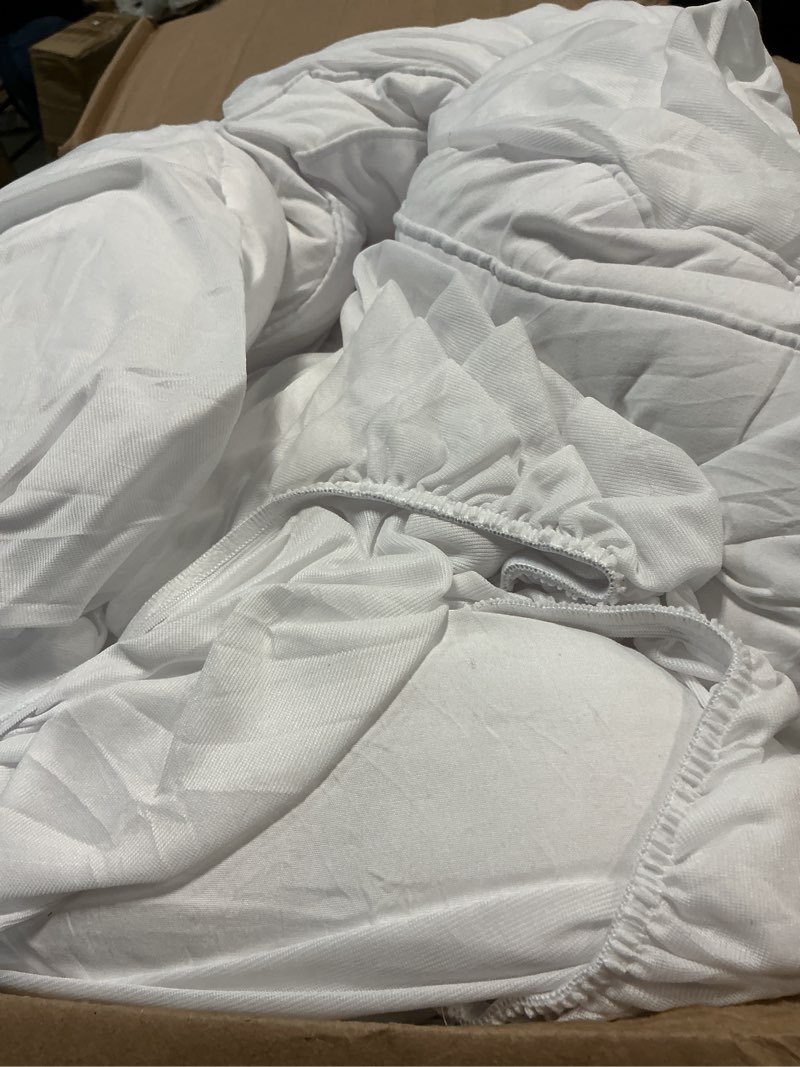 Condition photo showing As Is for king size mattress topper for back pain, extra thick pillow top mattress pad with 1000gsm down alternative filler, cooling breathable plush bed topper protector cover (8-21" deep pocket) thick white king