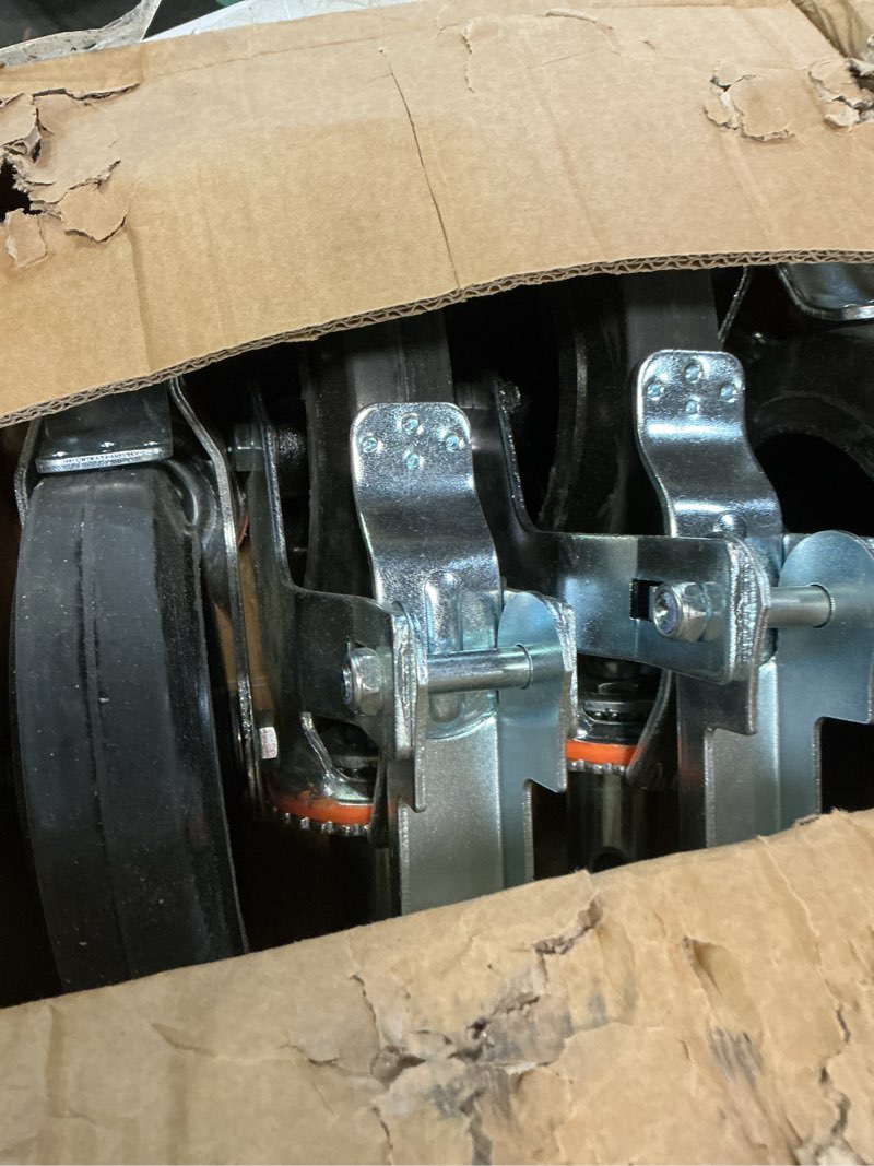 Condition photo showing Good Condition for besitu 8 inches scaffolding wheels 1-3/8" solid round stem caster with dual locking brakes 1100lbs capacity per wheel commercial scaffolding accessories