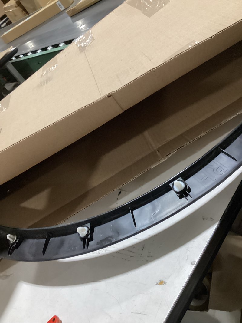 Condition photo showing Good Condition for Front Right Fender Trim Compatible with 2020-2024 Tesla Model Y Passenger Side Replaces 1494186-00-B 1494162-00-B Wheel Arch Molding Flare