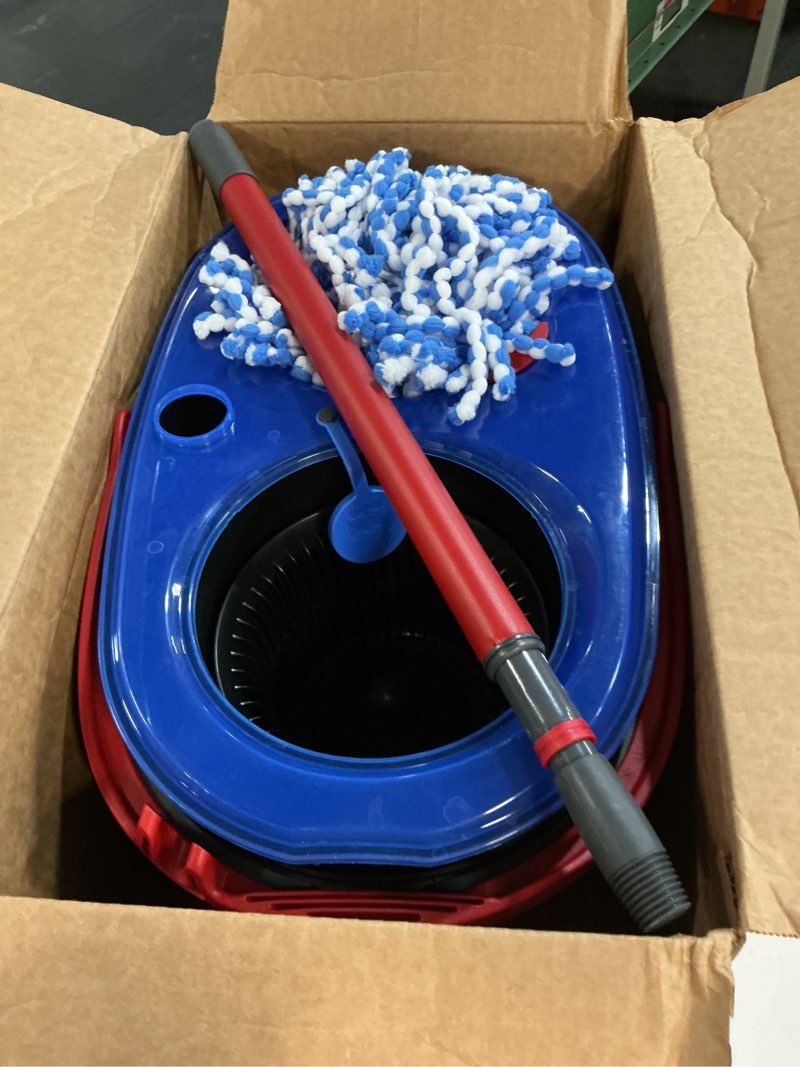 Condition photo showing Good Condition for o-cedar rinseclean spin mop & bucket system + 2 extra mop heads| clean with water | removes 99% of bacteria plastic rinseclean spin mop & bucket + 2 extra refills cleaning system