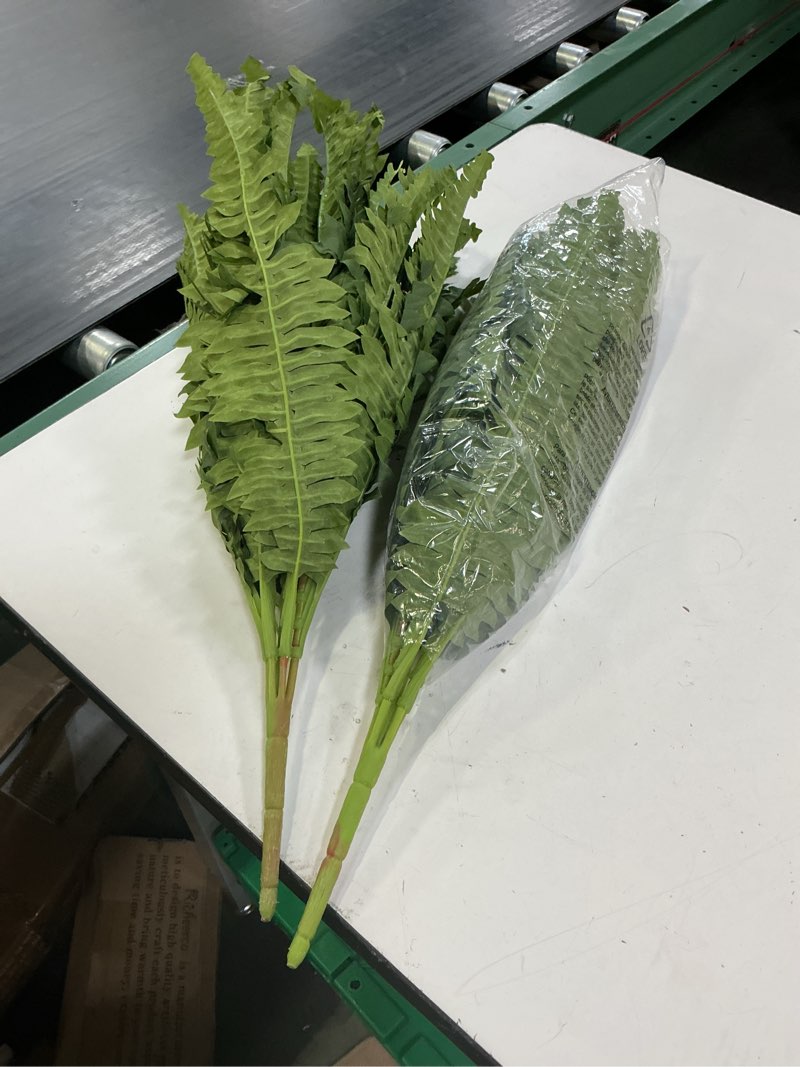 Condition photo showing Good Condition for senjie artificial boston fern 2 set 55 branches fake ferns for outdoors 32inch faux plant for home living room office decor 32" 2pcs- 55fronds