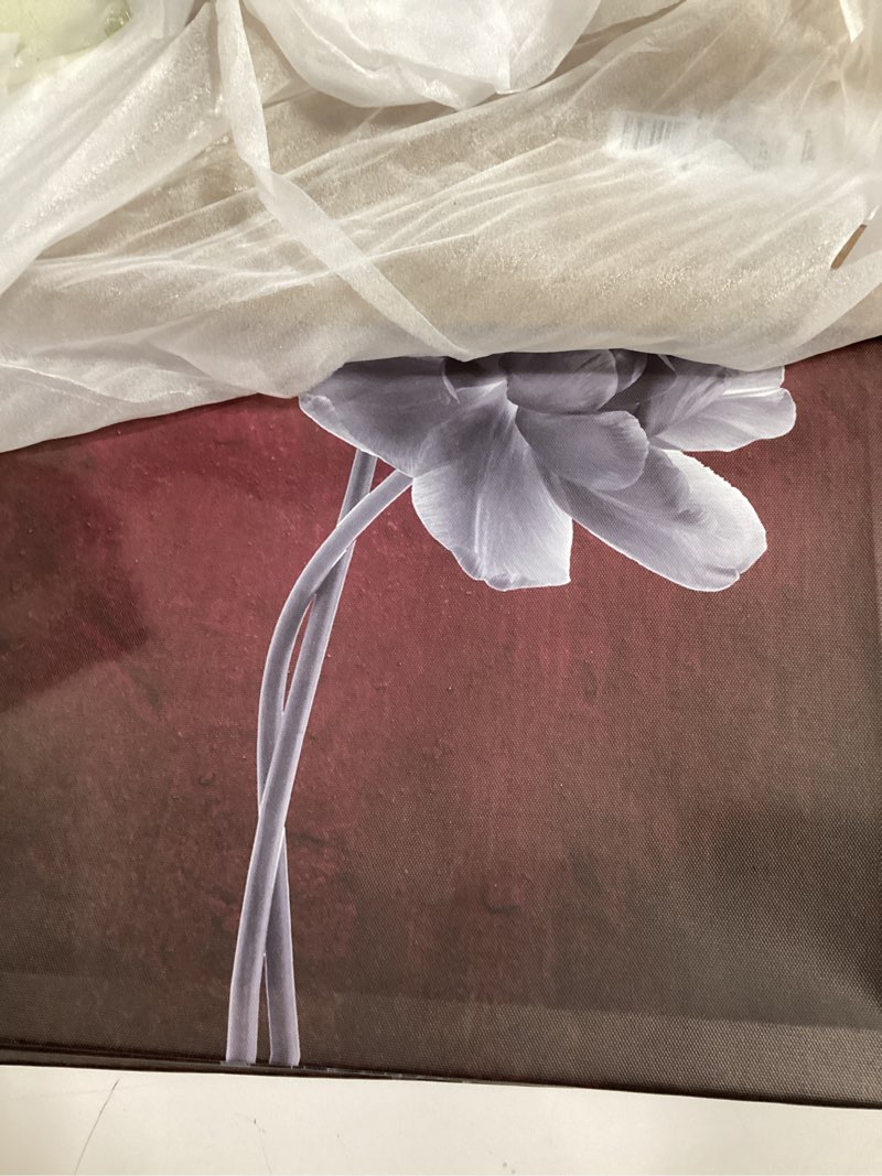 Condition photo showing New/Like New for Rustic Wall Art Burgundy Black and White Floral Pictures Vintage Canvas Paintings Rustic Farmhouse Flower Artwork Framed Prints Ready to Hang for Bathroom Bedroom Office 16x24 Inch, 3 Panels