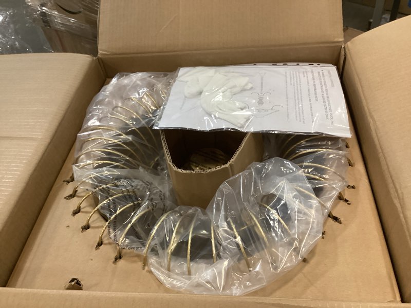 Condition photo showing As Is for WUZUPS Crystal Chandelier Pendant Flushmount Ceiling Light Modern Lighting Fixture for Bedroom Hallway Bar Kitchen Bathroom, H 17.3" x W 18.9", Gold, E12 Base