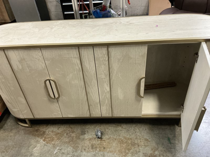 Condition photo showing Good Condition for storage with a soft, rounded silhouette and vertical paneling white oak 