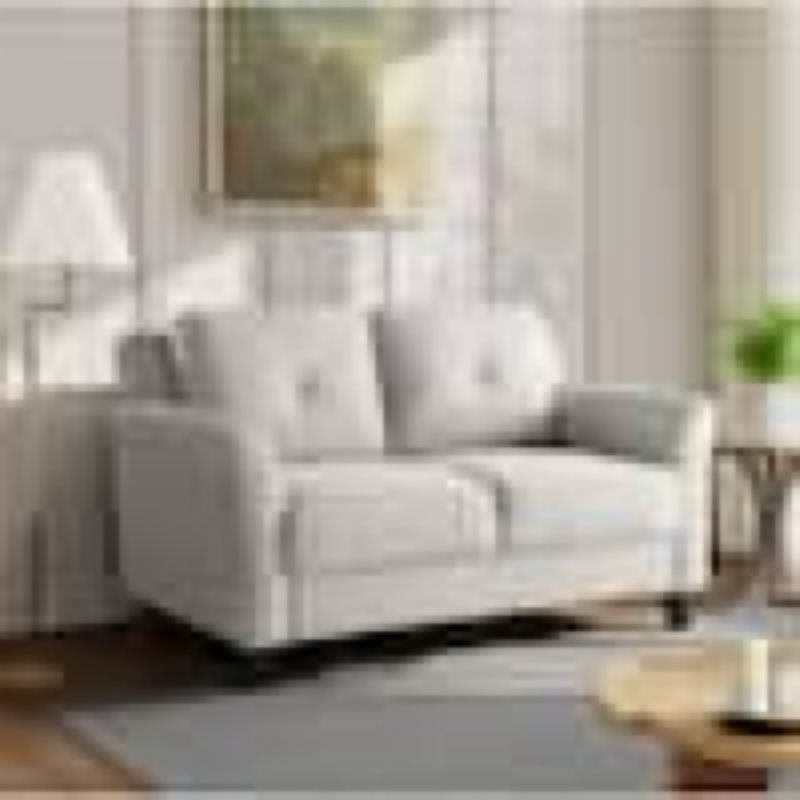 (Similar)(incomplete)Harvard 56.3 in. Beige Microfiber 2-Seater Loveseat with Flared Arms