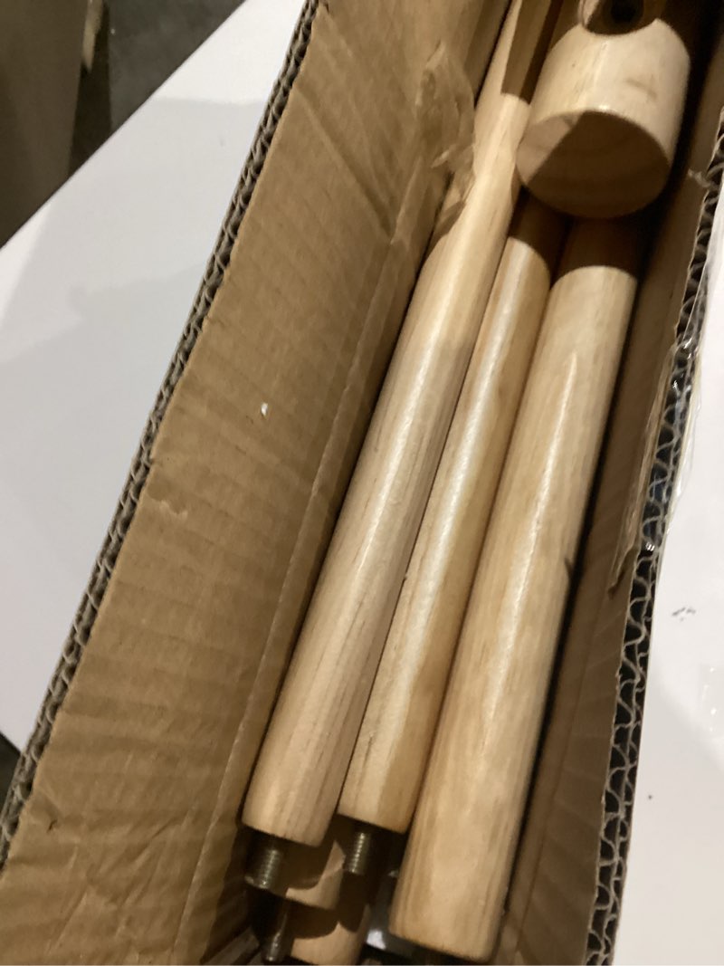 Condition photo showing Good Condition for Haddockway Wooden Coat Rack Stand with 8 Hooks New Zealand Pine 3 Adjustable Coat Standing Tree Easy Assembly for Coats, Hats, Scarves and Handbags for Entryway, Hallway, Bedroom, Office Natural 1 PC