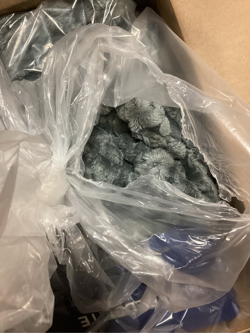 Condition photo showing As Is for BEDELITE Fluffy Queen Comforter Set - Grey Fleece Soft Comforter for Queen Size Bed, Luxury Warm Bedding Set for Winter, Fuzzy Bed Set 3 Pieces (1 Comforter, 2 Pillowcases) Dark Grey Queen(88"x88")