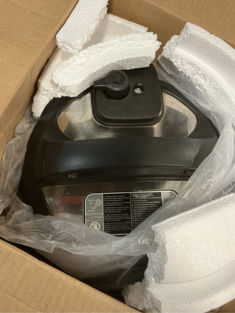 Condition photo showing As Is for Instant Pot Duo Plus 9-in-1 Multicooker, Pressure Cooker, Slow Cook, Rice Maker, Steamer, Sauté, Yogurt, Warmer & Sterilizer, Includes App With Over 800 Recipes, Stainless Steel, 6 Quarts