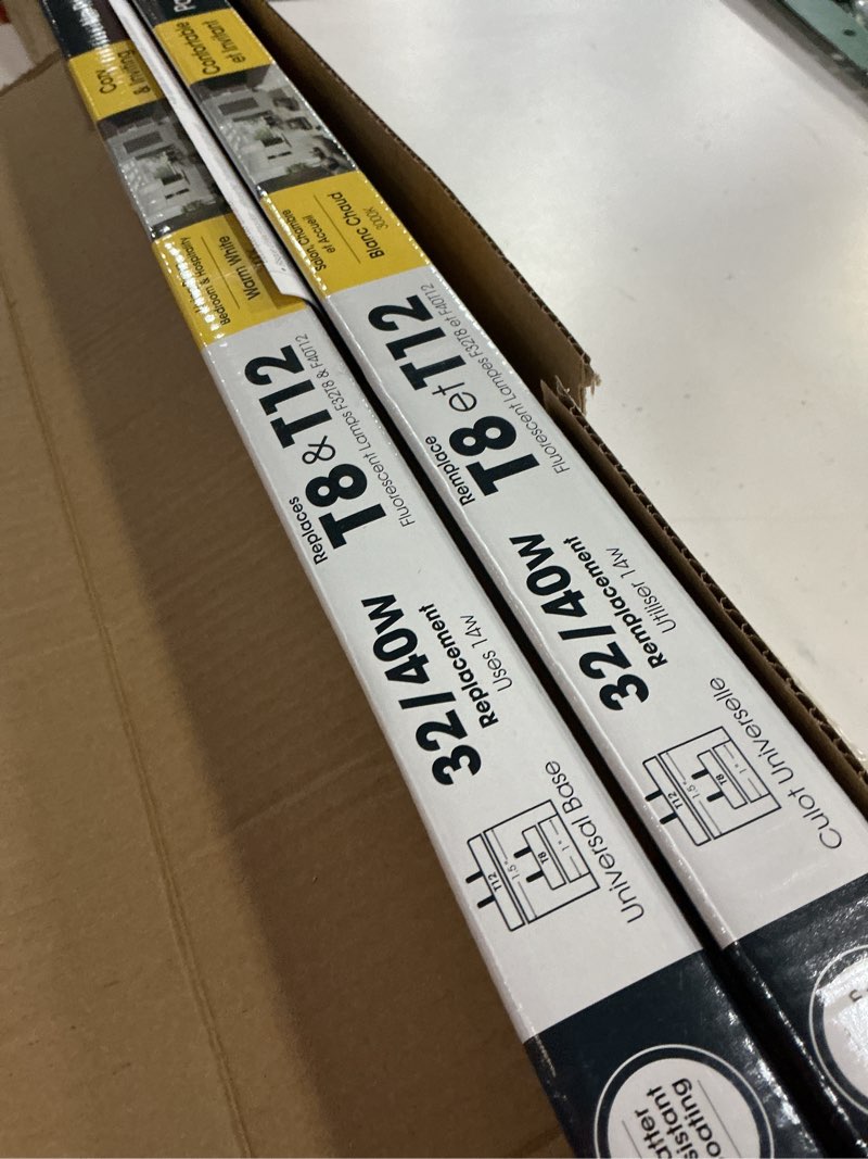 Condition photo showing Good Condition for Feit Electric T8 LED Bulbs 4 Foot, 32 Watt Equivalent, Type A Tube Light, Plug & Play, T8 or T12 LED Fluorescent Replacement, Frosted, T48/830/LEDG2/4, 3000K Warm White, (Pack of 4) 3000k (Warm White) G13 Base