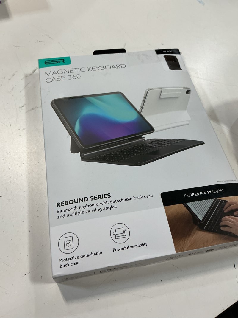Condition photo showing New/Like New for esr ipad pro 11 inch case with keyboard (m5/m4, 2025/2024), ipad pro 11(5th) keyboard case with easy-set magnetic stand, portrait/landscape modes, removable protective case, rebound 360 series, black