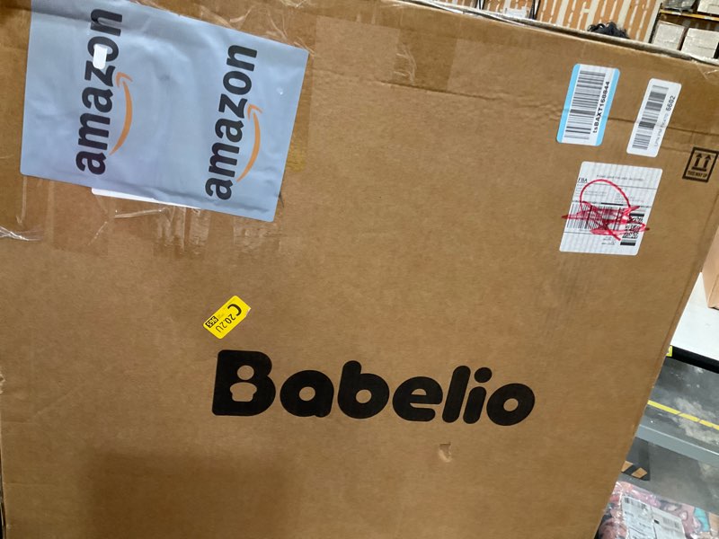 Condition photo showing New/Like New for babelio baby gate for doorways and stairs, 31-36" pet gate with wide walk thru door and lock indicator, no drill pressure mounted safety gate with double lock and self-closing, black black 31-36"w, 30"h