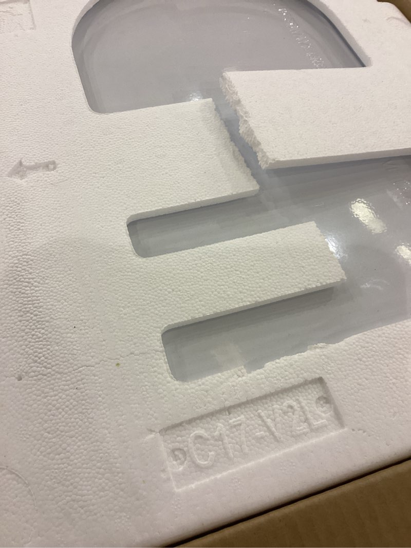 Condition photo showing As Is for Galanz GLCMKZ07WER07 with Auto Cook & Reheat, Defrost, Quick Start Functions, Easy Clean with Glass Turntable, Pull Handle, White