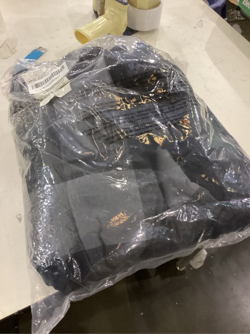 Condition photo showing Good Condition for Eddie Bauer - Throw Blanket, Yarn Dyed Cotton Bedding with Solid Ultra-Soft Sherpa Reverse, Throw Blanket for Couch & Bed (Cabin Plaid Grey, 50" x 60")