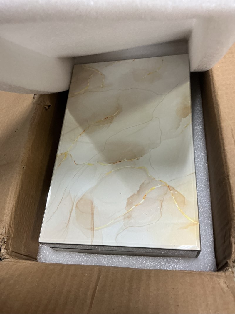 Condition photo showing Good Condition for homde glass decorative storage box: set of 2 boxes for home decor - large organizer with lids for decorations white