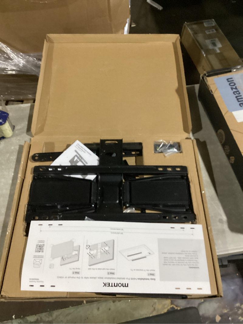 Condition photo showing As Is for monTEK 0.77" Ultra Slim TV Wall Mount for 37-75 Inch TVs, Thin Low Profile Full Motion TV Wall Mount with Articulating Dual Arms, 4X Weight Tested, Max VESA 400x400mm, Fits 16/18" Studs