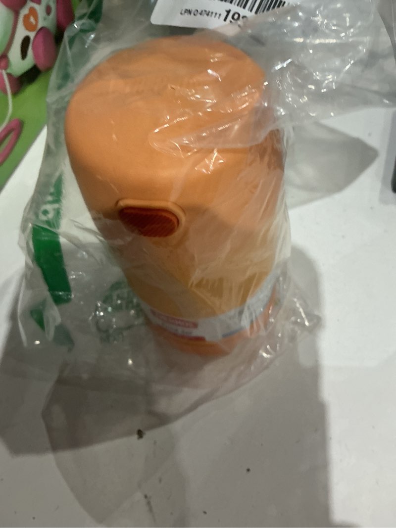 Condition photo showing Good Condition for thermos funtainer 16 ounce stainless steel vacuum insulated food jar with folding spoon, neon orange
