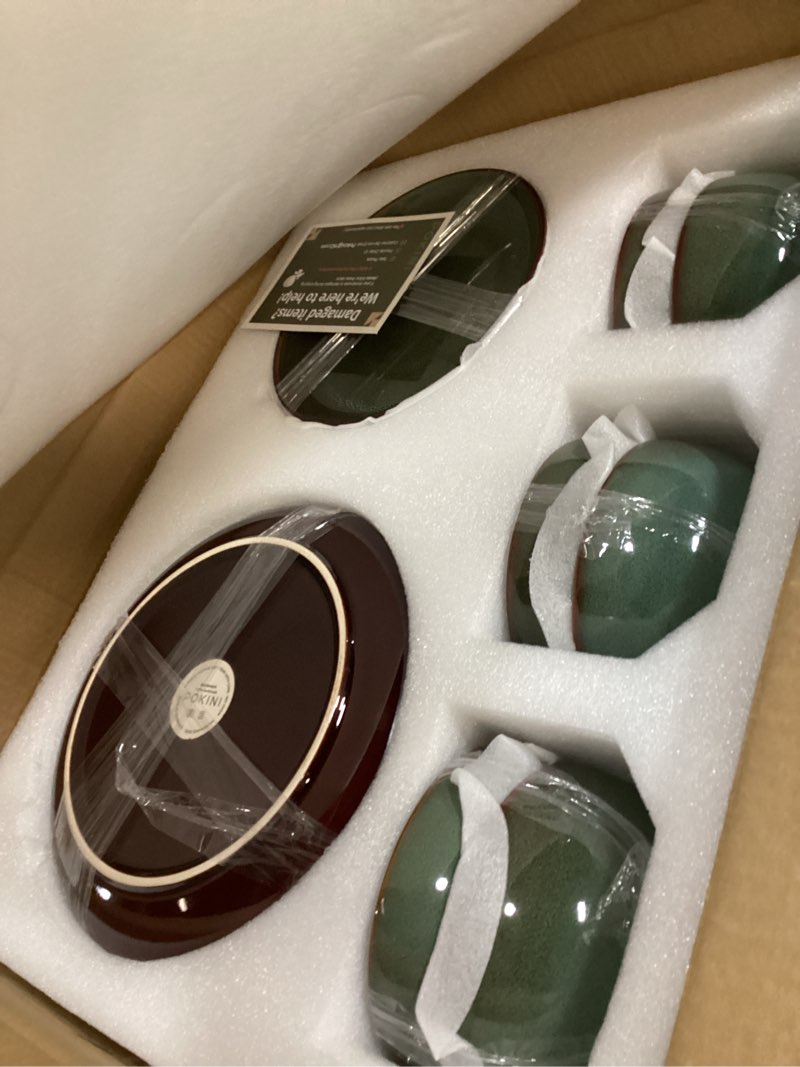 Condition photo showing New/Like New for stoneware dinnerware sets for 6, microwave safe plate and bowl set, easy to clean & durable dishes sets for small to medium families, sage green sage green service for 6-18pcs