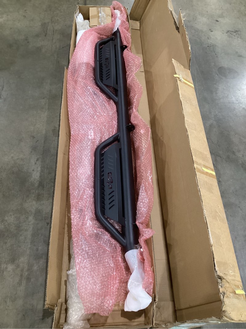 Condition photo showing Good Condition for realtruck nerf rs steps for silverado/sierra | cab length, steel, textured black | 119418012 | fits 2019-2024 chevrolet silverado/gmc sierra 1500, 2020-2021 2500/3500 crew cab nerf rs crew cab, all beds premium textured black cab length