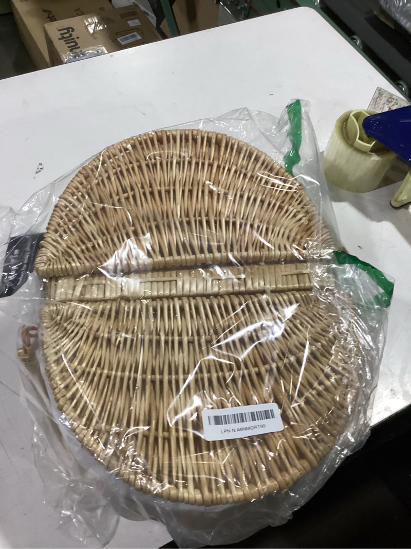 Condition photo showing Good Condition for hap tim wicker picnic basket set with charcuterie boards for 2 - unique gifts ideas for couple, engagement, wedding, bridal shower, family, christmas, white elephant gifts for adults(y2408a-1)