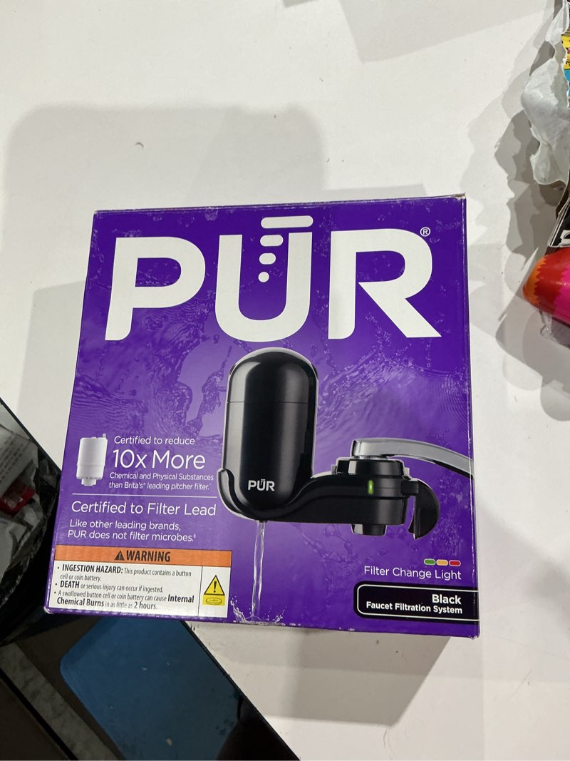 Condition photo showing Good Condition for pur faucet mount water filtration system, water filter for sink faucets, fm2000b, black