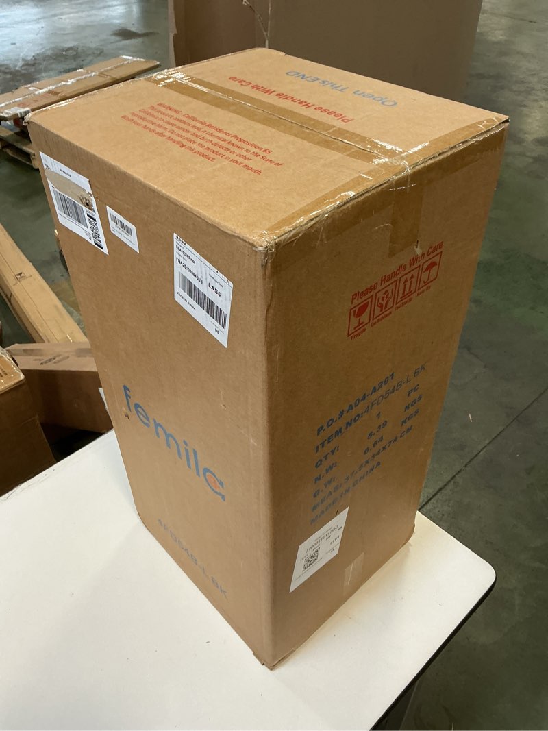 Condition photo showing New/Like New for FEMILA Outdoor Wall Light Fixture,1-Light Exterior Waterproof Wall Sconce,E26 Socket Front Porch Lights,Anti-Rust Matte Black Finish with Seeded Glass Lampshade,4FD54B-BK Matte Black, Seeded Glass 15"