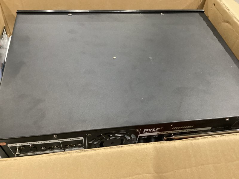 Condition photo showing Good Condition for pyle bluetooth hybrid home amplifier - 6-channel 2000w rack mount power amplifier receiver w/ radio - dual 10 band eq, karaoke microphone x2, usb, rca, coax, opt, dvd inputs, hidef input and output 6 channel amplifier 2000w amplifier