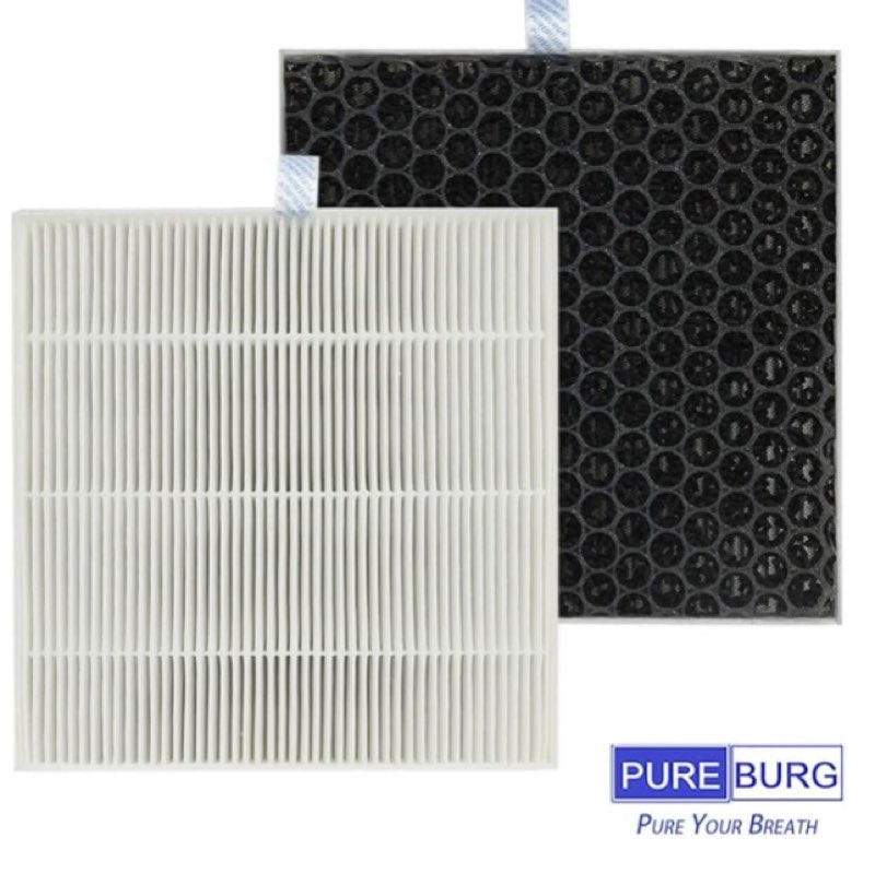 (Set of 2 ) Portable Quiet Dehumidifier for Rooms up to 1000 Sq.Ft with Negative Ion Air Purification PUREBURG Replacement Filter Compatible with BLUEAIR 5210i 5240i DustMagnet Air Purifiers 5200 Series,2-Pack (4 Filters) H13 HEPA 3-Stage Filtration Activated Carbon 2-IN-1