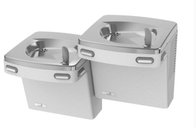 Oasis PGACSL Drinking Fountain, Universal Split-Level, Energy Efficient, Water Efficient, ADA, Non-Filtered, Non-Refrigerated, Greystone