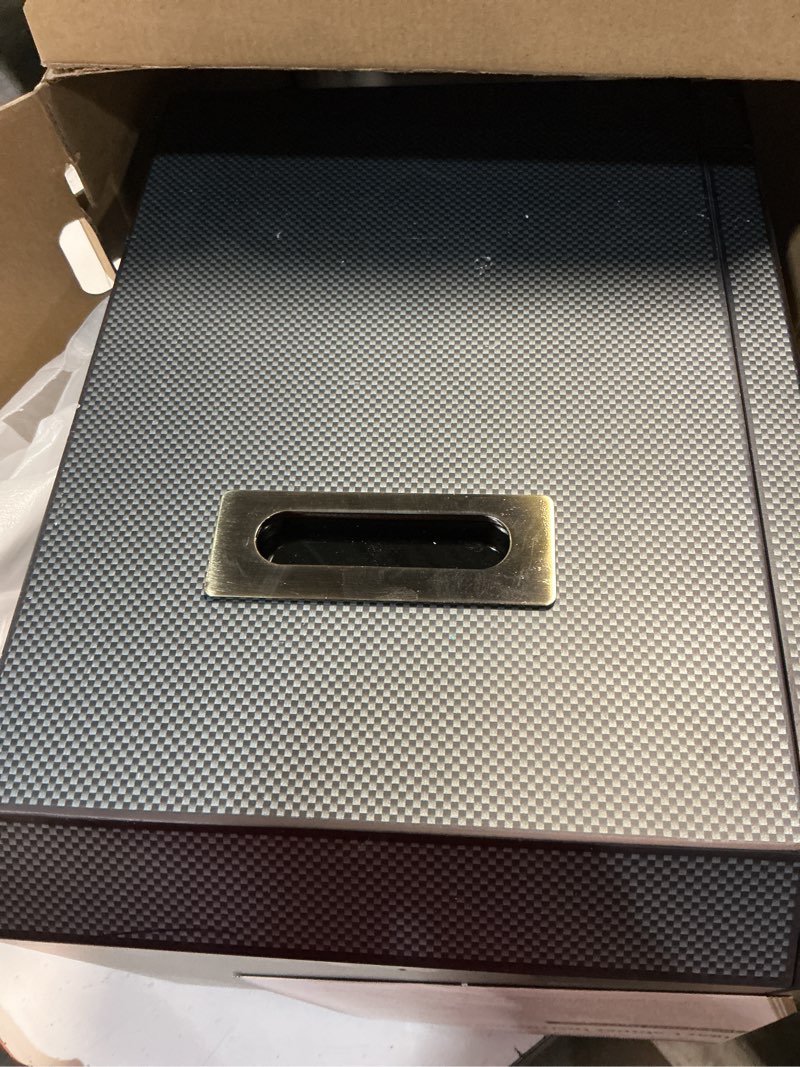 Condition photo showing Good Condition for cigar humidor, lighted control magnetic door desktop cigar humidor cabinet,with cigar accessory drawer and 2 humidifiers 3 layer large capacity humidor,hold 100-150 cigars (carbon fiber)