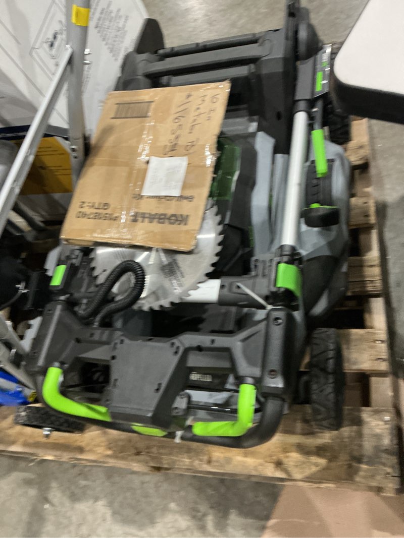 Condition photo showing As Is for ego power+ 600 series 56-volt, 21-in self-propelled battery lawn mower with (battery and charger not included)