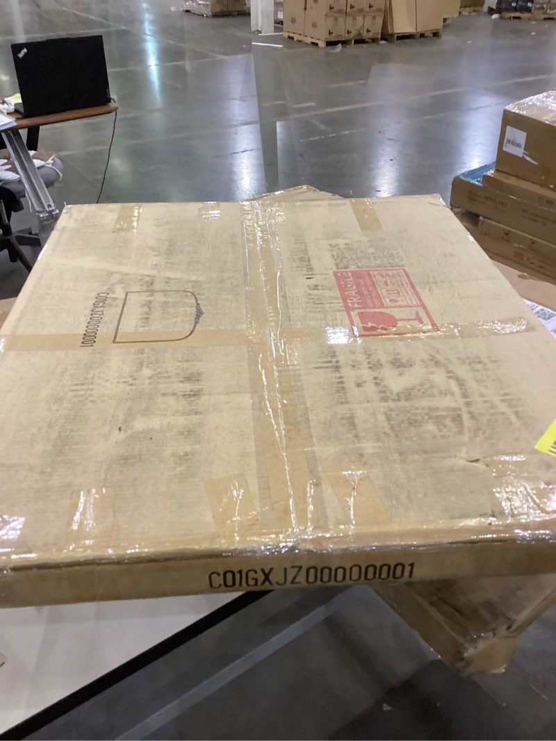 Condition photo showing As Is for Vintage Gold Ornate Baroque Mirror - 36"X30" Arched Antique Brass Mirror with Full Metal Frame - Ideal for Entryway, Fireplace, Living Room, Hallway or Wall Decor (Upgrade Tempered Glass) 30"L x 36"W Vintage Horizontal