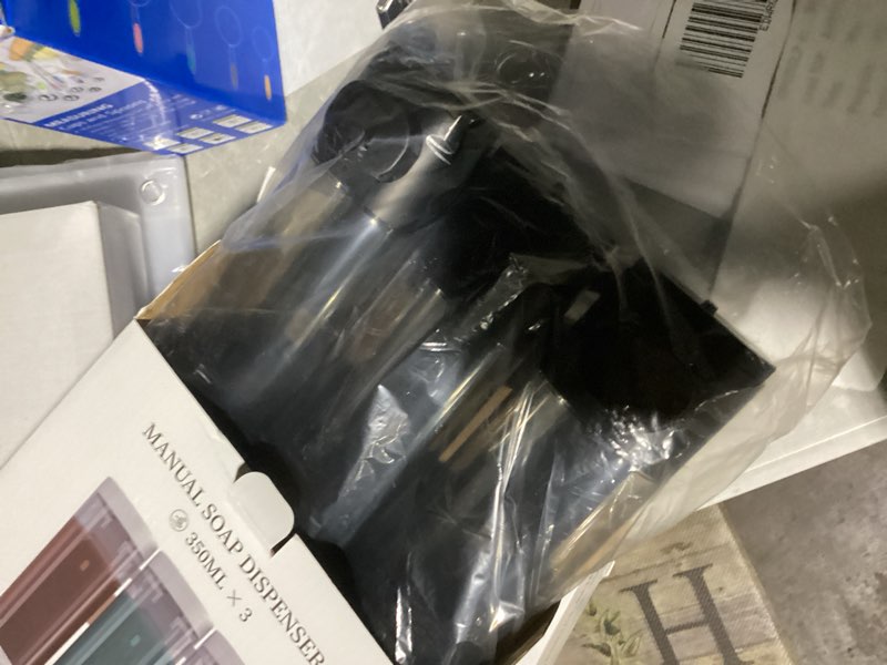 Condition photo showing Good Condition for Shampoo and Conditioner Dispenser,Shower Soap Dispenser 3 Chamber No Drill Wall-Mounted Shampoo Dispenser for Shower Wall Mounted Shower Dispenser for Bathroom Hotel Large Capacity,Black Black 3 Chamber